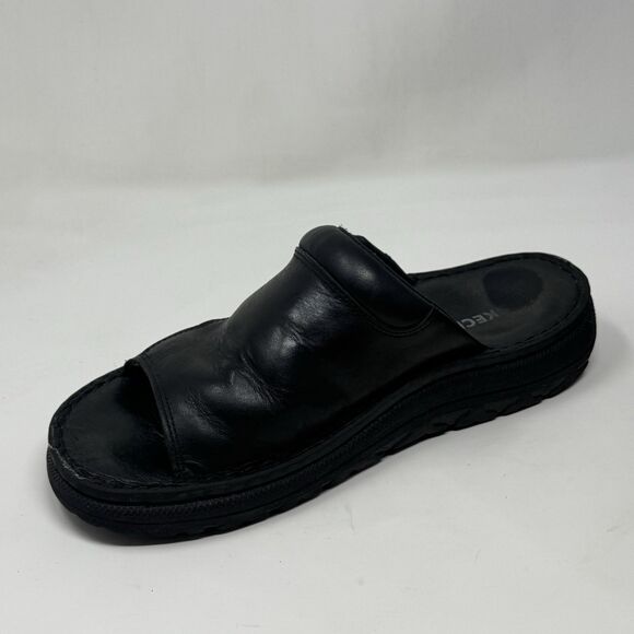 Skechers Jammers Slide Sandals Mens 11 Black Leather Chunky Sole Vintage Y2K - Picture 7 of 14